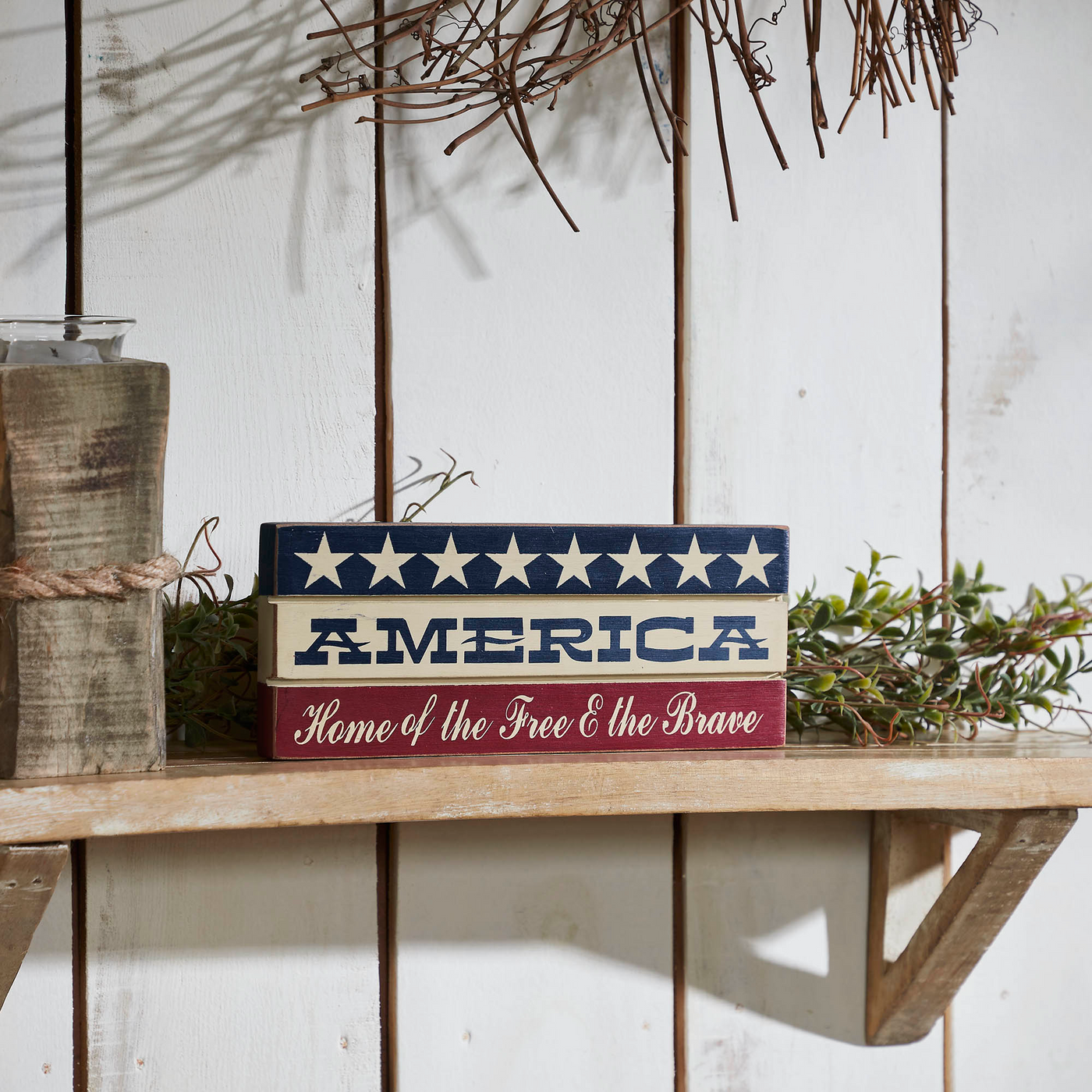 AMERICA Home Of The Free And The Brave Wooden Sign