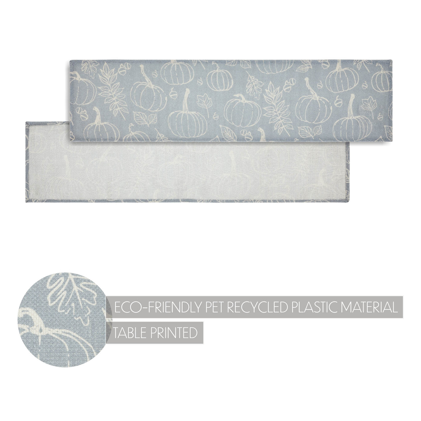 Silhouette Pumpkin Grey Table Runner 12" x 48"