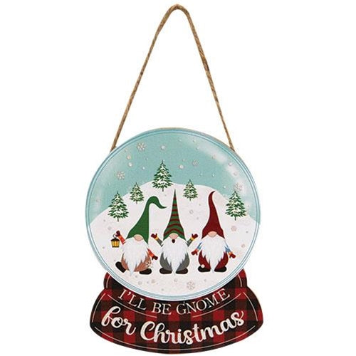 💙 Gnome Trio Wooden Snow Globe Ornament
