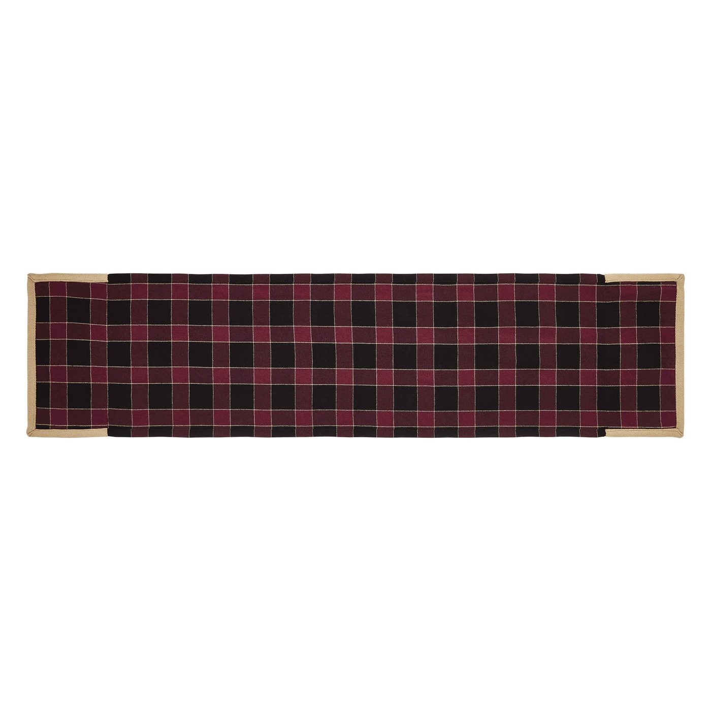 Connell Pinecone Burgundy and Black Table Runner 12" x 48"