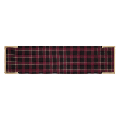 Connell Pinecone Burgundy and Black Table Runner 12" x 48"