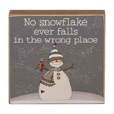 Set of 3 Snowmen and Snowflakes 4" Small Block Signs