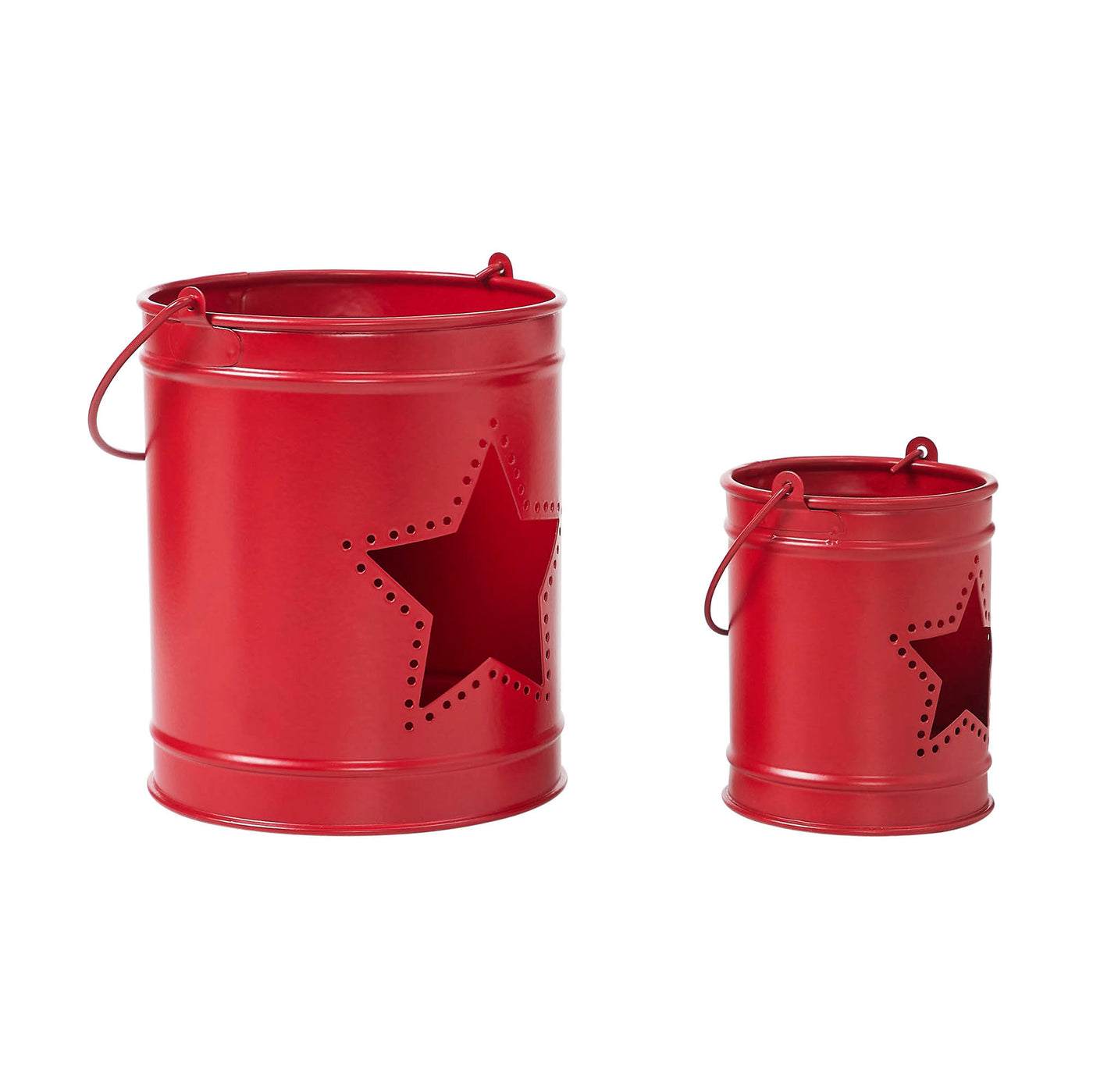 DAY 20 ❤️🫐 20 RED WHITE + BLUEBERRY DAYS Set of 2 Star Barn Red Metal Candle Holders