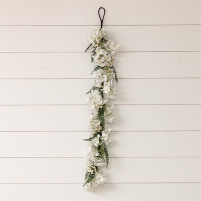 White Hydrangea 48" Faux Floral Garland