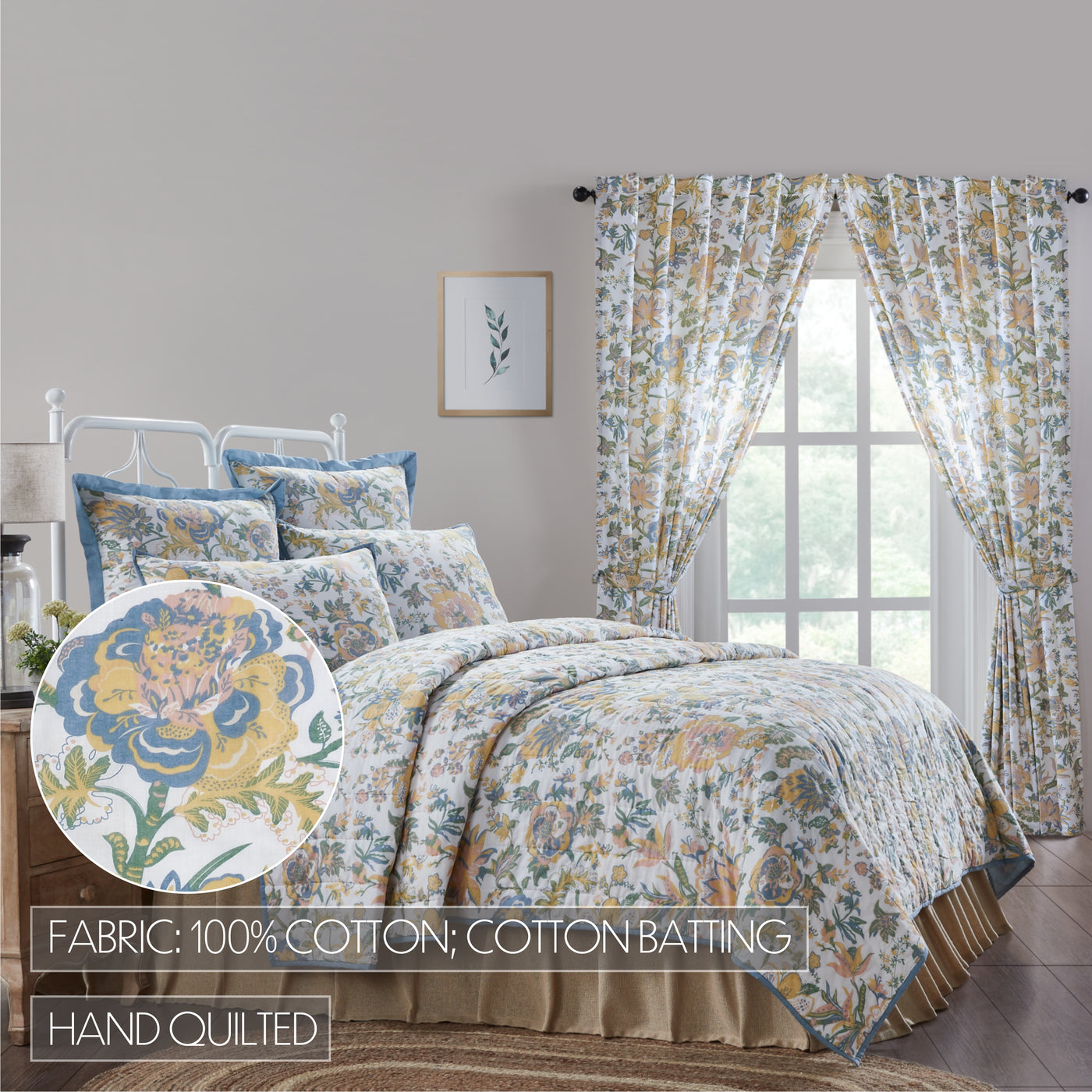 Wilder Queen Quilt Pastel Floral Design