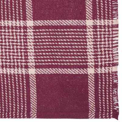 Eston Burgundy Tan Plaid 48" Table Runner