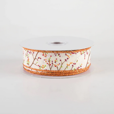 Fall Mini Berry Branch 7/8" x 10 yards Ribbon