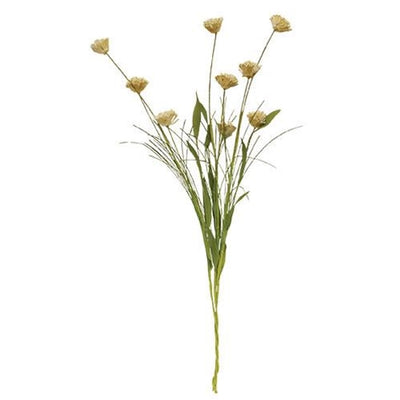 💙 Cream Clover 20" Faux Floral Pick