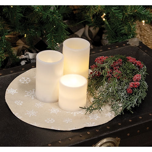 Snowflake Natural 13" Round Mat