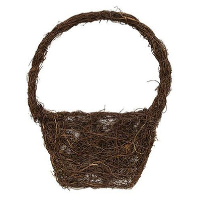 Natural Rattan 18" Flat Hanging Basket