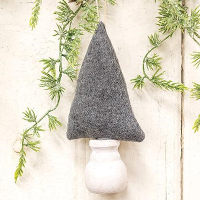 Gray Fabric Christmas Tree 6" Ornament