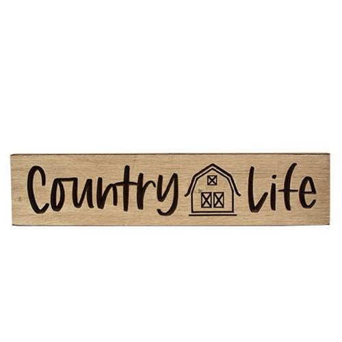 Country Life With Barn 24" Wooden Engraved Sign