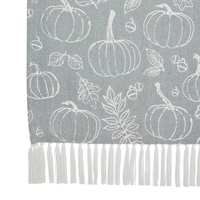 Silhouette Pumpkin Grey Throw 50" x 60"