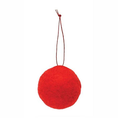 Red Felt 3" Ball Ornament