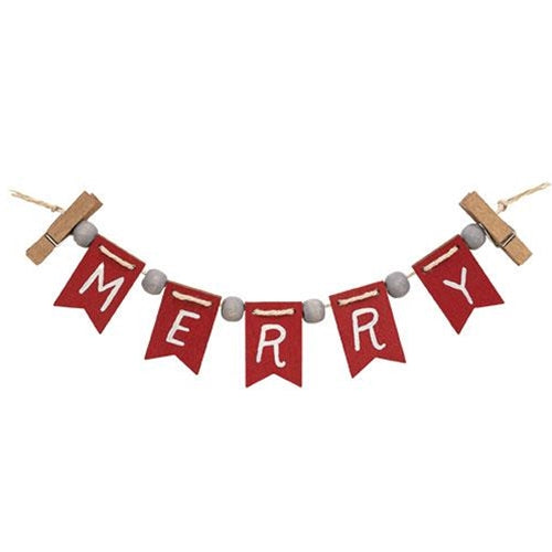 Merry Mini Clip Banner 9.75" Long