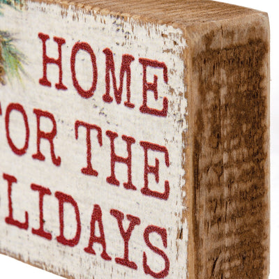 Home For The Holidays Mini Wooden Block Sign