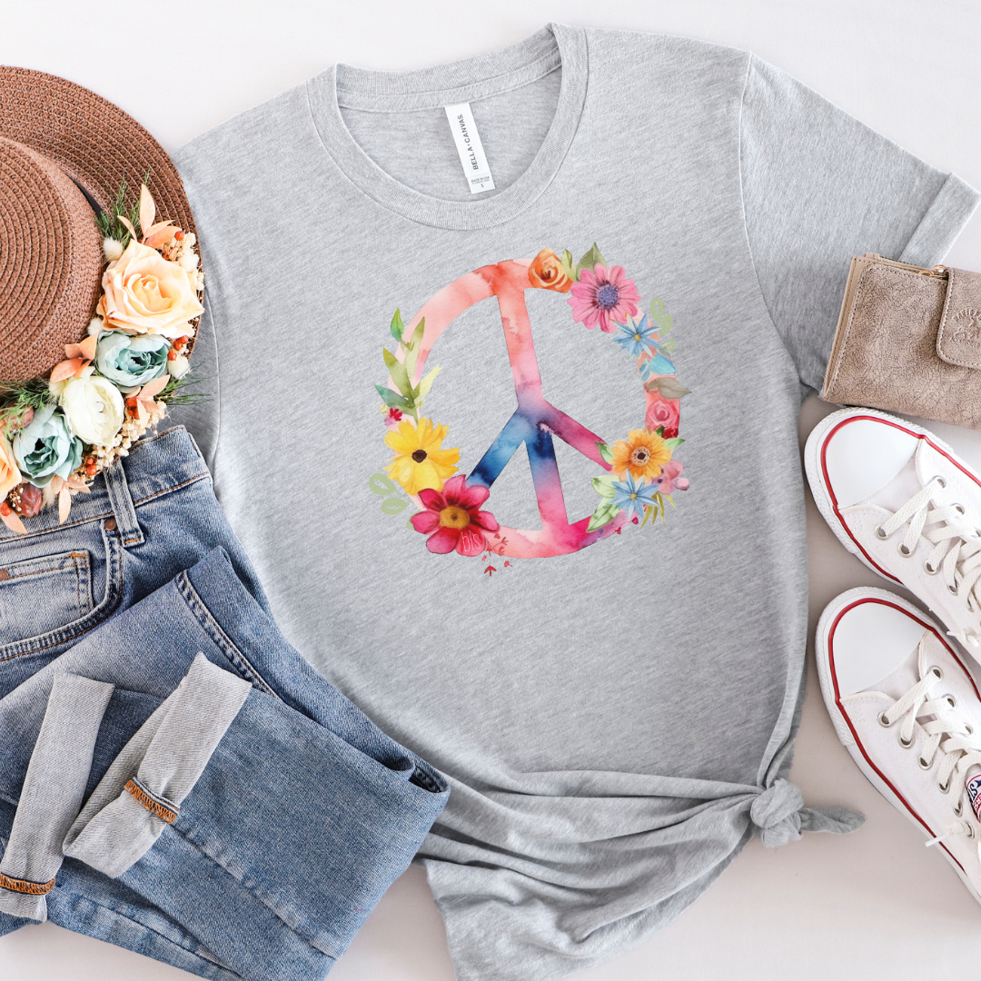 Wildflower Peace Sign Cozy T-Shirt