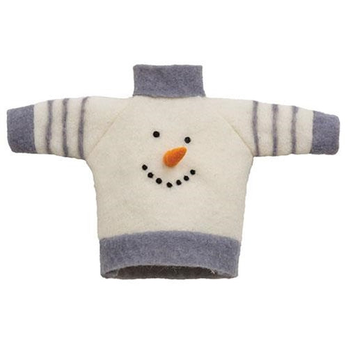💙 Snowman Sweater Felted Wool Bottle Topper
