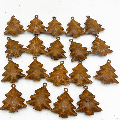 Set of 20 Rusty Tree Shaped Bells 2" H