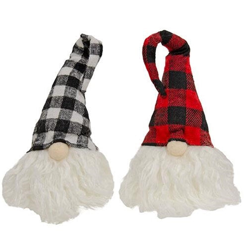 💙 Set of 2 Checkered Gnome Head Wine Toppers