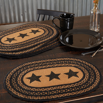 Set of 6 Farmhouse Jute Stencil Stars Placemat