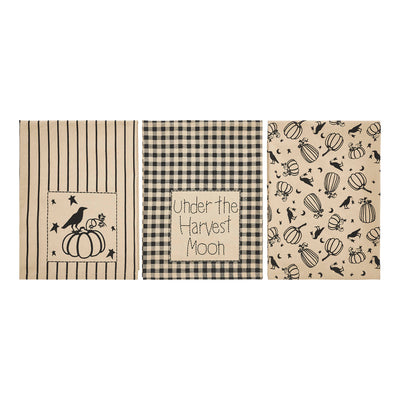 Set of 3 Raven Harvest Pumpkin Tea Towels