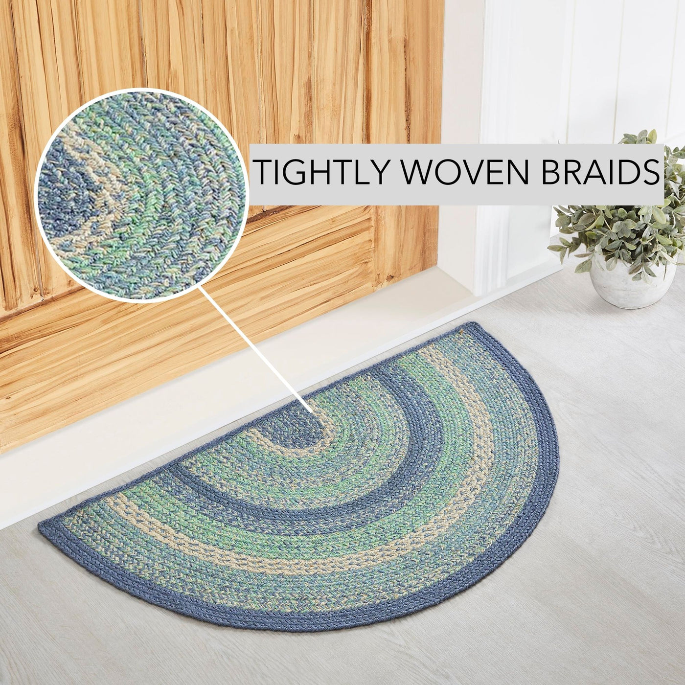 Jolie Jute Shades of Blue Half Circle Rug – Blueberry Lane Shop