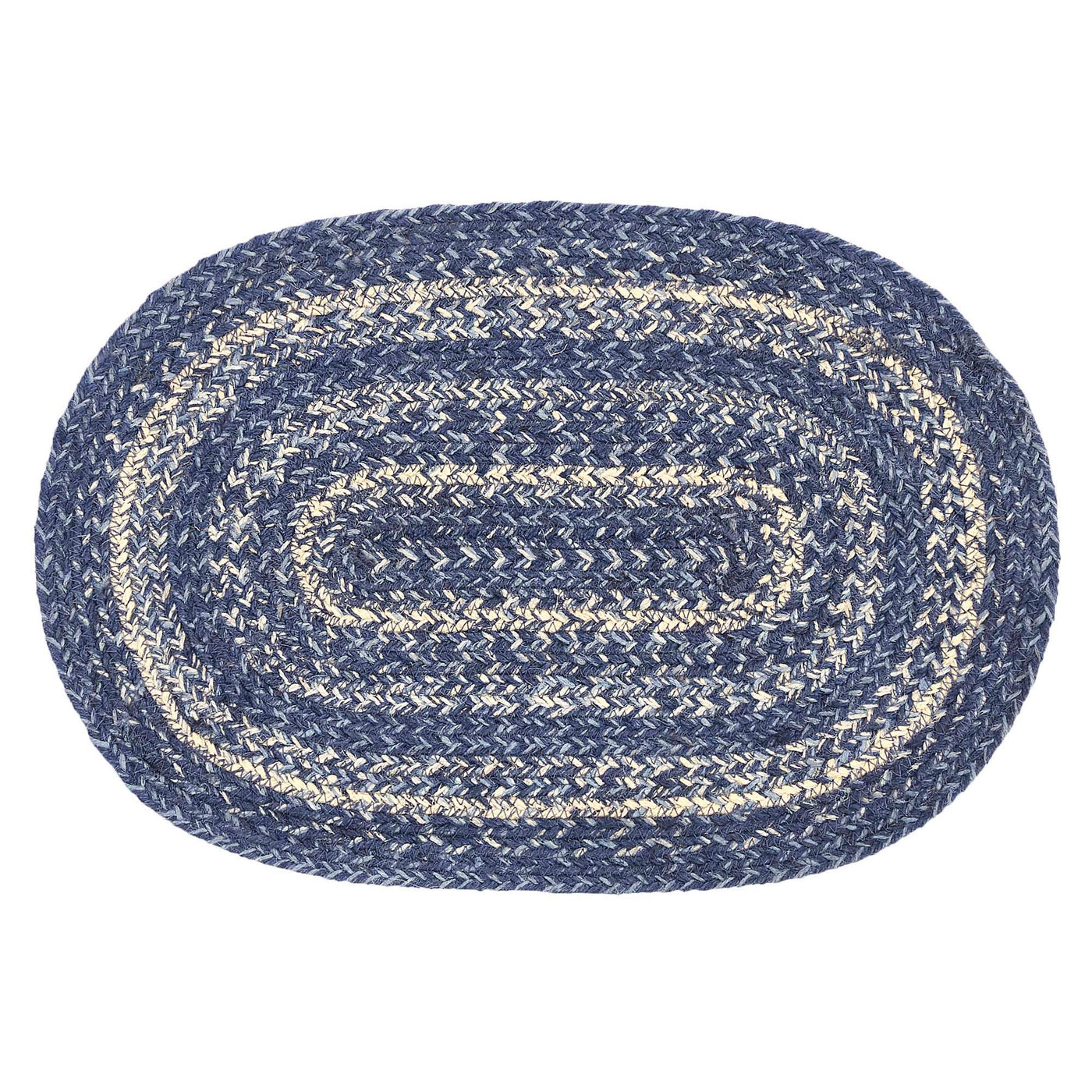 Great Falls Blue Jute Oval Placemat 12'' x 18''