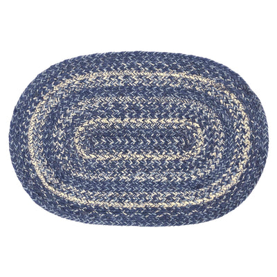 Great Falls Blue Jute Oval Placemat 12'' x 18''