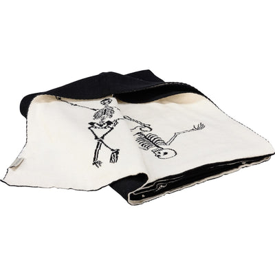 Skeletons Black and White Halloween Throw Blanket