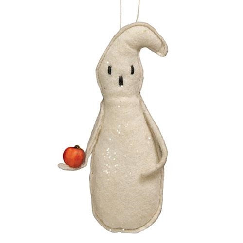 Sparkle Ghost with Pumpkin Ornament