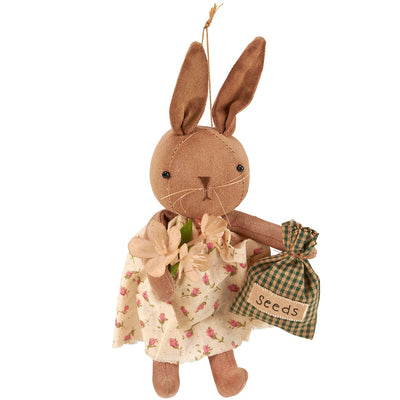 Little Miss Bunny with Seeds Fabric Ornament