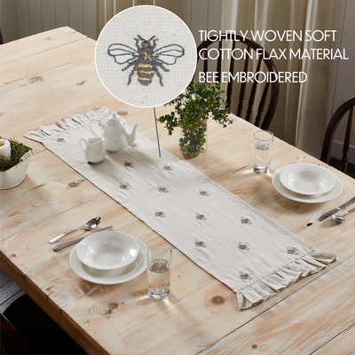 Embroidered Bee Table Runner 13'' x 48''
