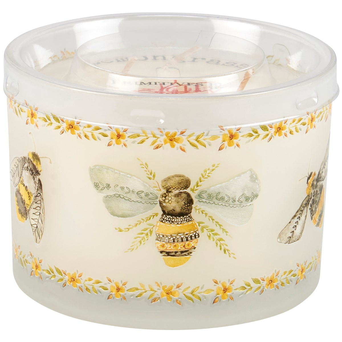 Bees and Flowers 14 oz Jar Candle Lemongrass Scent