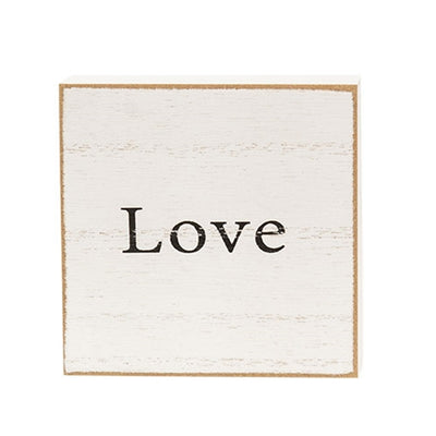 Set of 6 Inspirational Faith Word 3" White Wooden Square Blocks