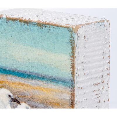 Seagulls At The Beach 3" Mini Block Sign
