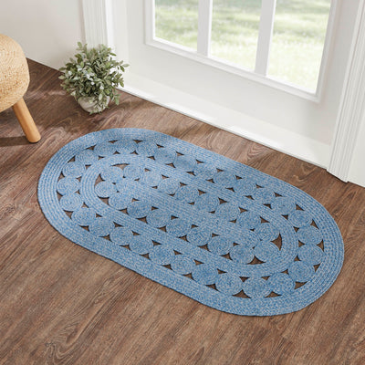 Celeste Blended Blue Indoor/Outdoor 48" Oval Rug