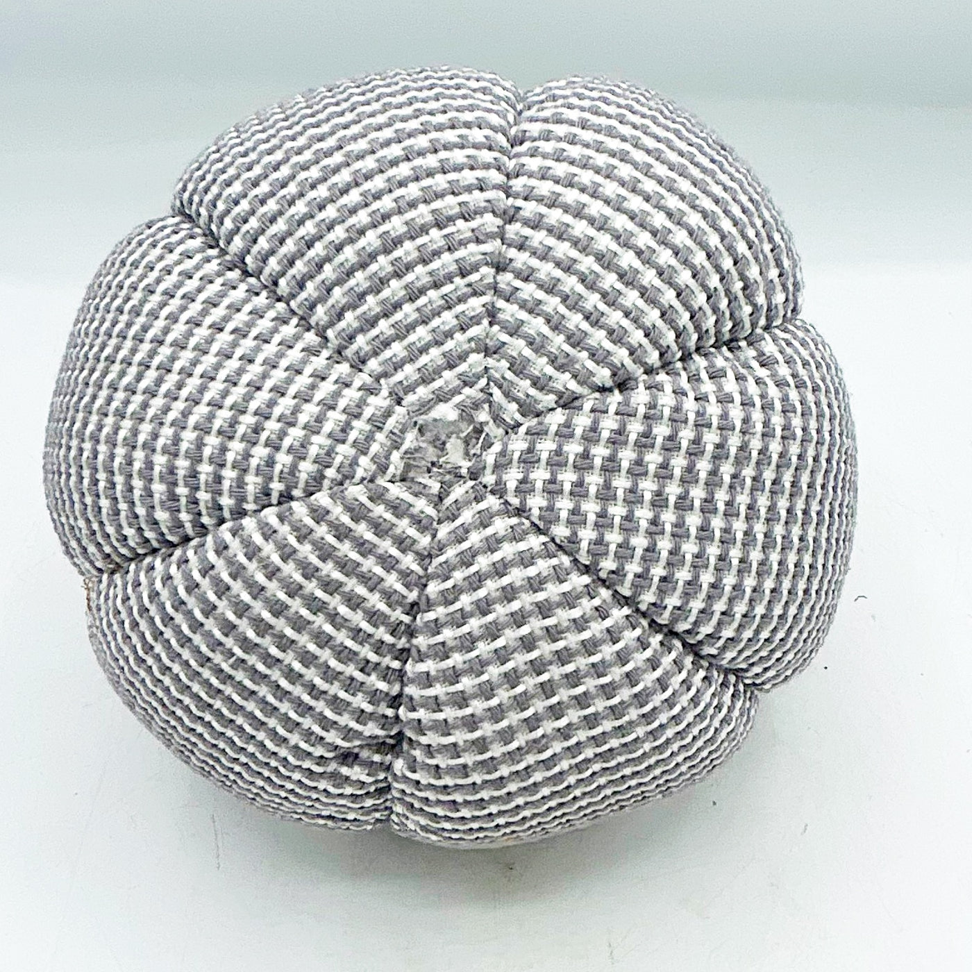 💙 Gray Fabric 6" Pumpkin with Twig Stem