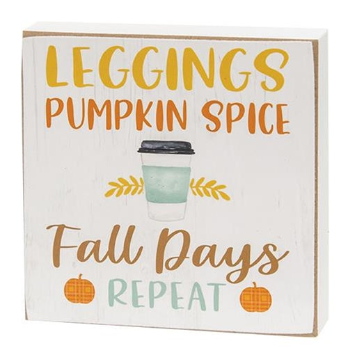 Set of 3 Pumpkin Spice Everything 4" Small Square Block Signs