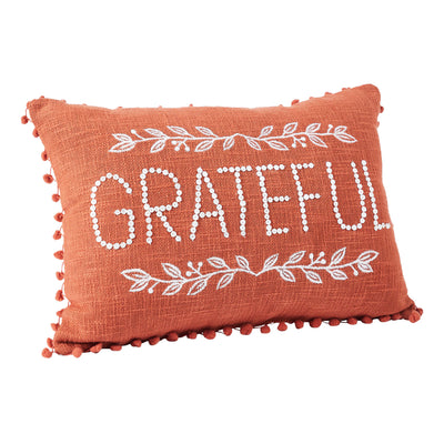Grateful Pom Pom Accent Pillow 14" x 20"