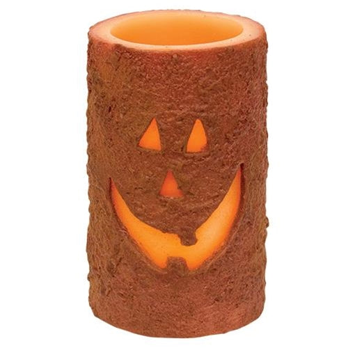 Jack O Lantern 5" Timer LED Pillar Candle