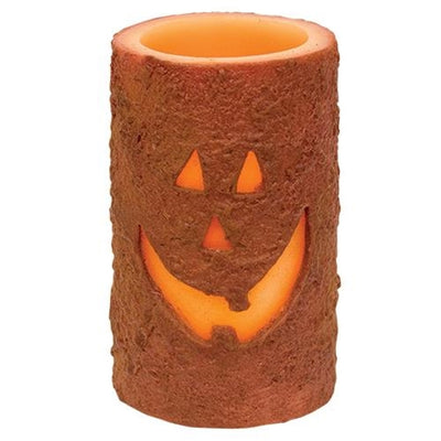 Jack O Lantern 5" Timer LED Pillar Candle