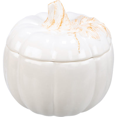 White Pumpkin Ceramic Treat Jar