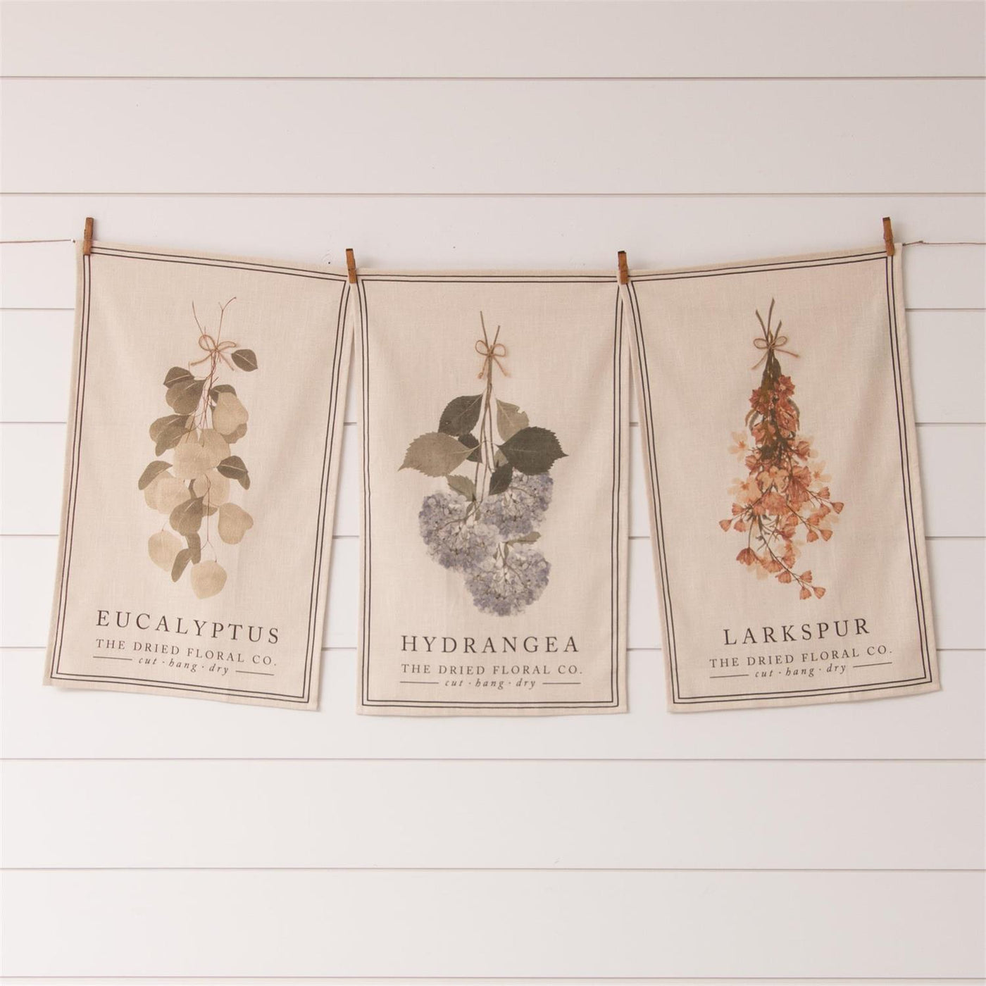Set of 3 Dried Floral Co Botanical Themed Kitchen Towels