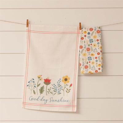 Good Day Sunshine Floral Pattern Tea Towel Set