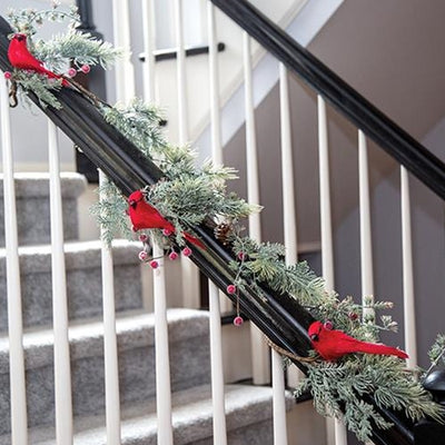 Icy Pine & Sugar Berry Cardinal 5 Ft Faux Evergreen Garland