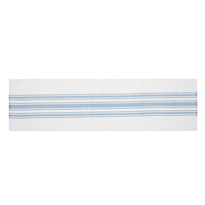 Antique White Stripe Blue Indoor/Outdoor 48" Table Runner