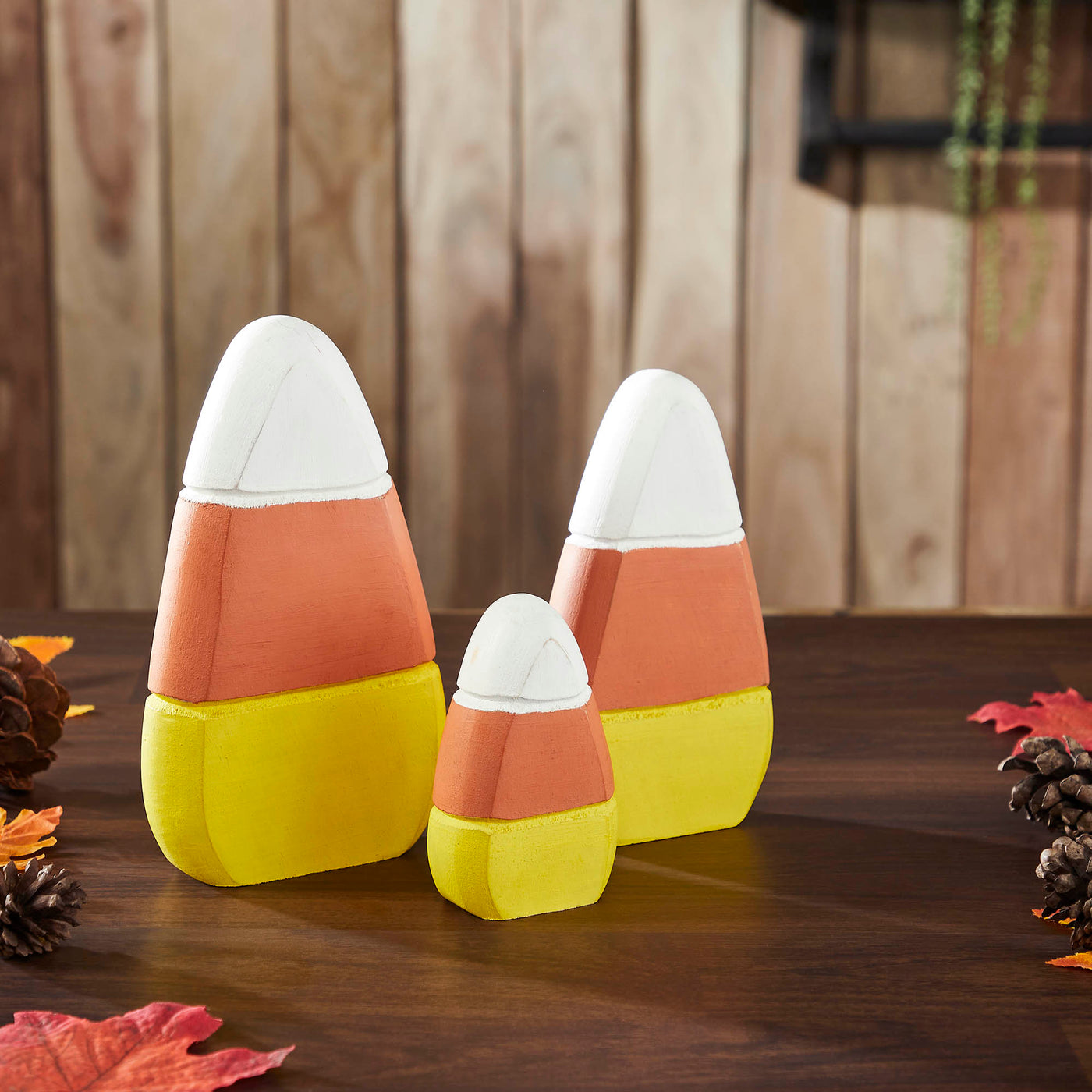 Candy Corn Wood Decor Set of 3