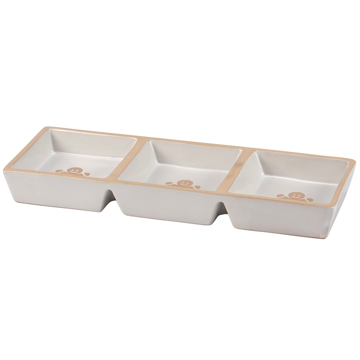 Gingerbread Man Tidbit Tray Three Compartments