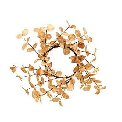 Beige Silver Dollar 12" Faux Foliage Ring